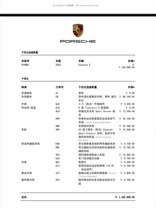 保时捷cayenne s参数