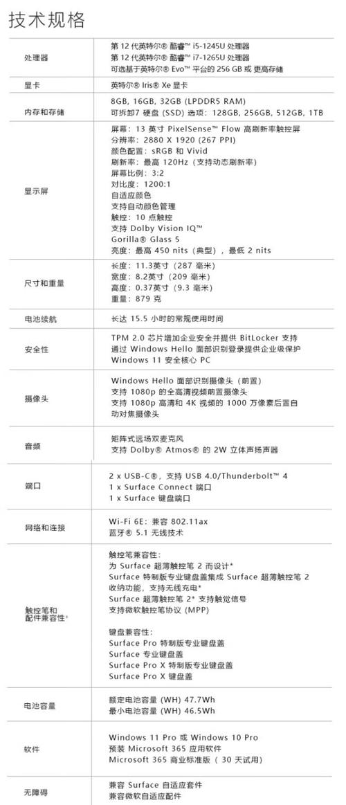 微软surface 5 参数